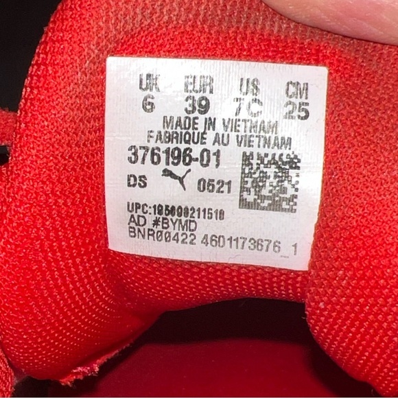 Puma Axelion Red/Black Running Shoes Sneakers Men's Size 7C 376196-01 - Picture 11 of 12